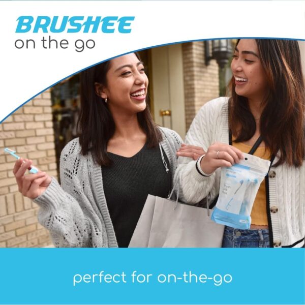 Brushee - The Evolution of Oral Care | 3-in-1 Tool (Pre-Pasted Mini-Brush + Floss + Pick) | Individually Wrapped | Disposable | Prepasted Travel Toothbrushes | Small Adult Toothbrush - (24-Pack) - Image 5